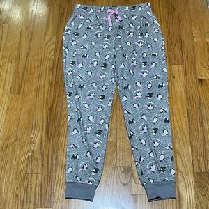 NWOT Sleep Chic Gray and Pink Patterned Pants Size S